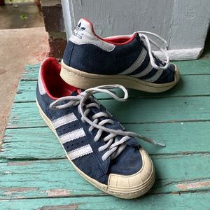 vintage striped adidas sneakers